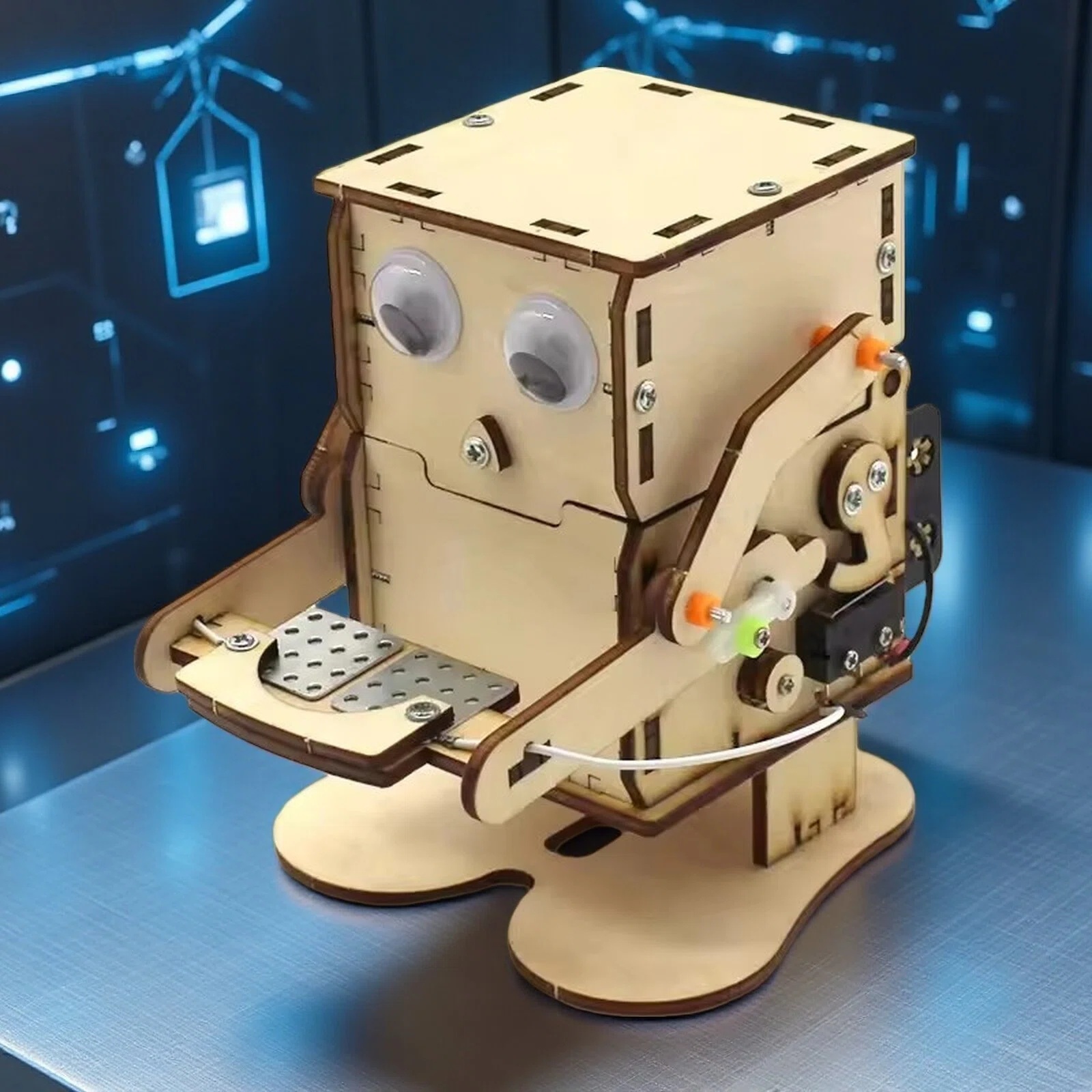 Science Diy Model - نموذج روبوت يأكل العملات المعدنية، مجموعة